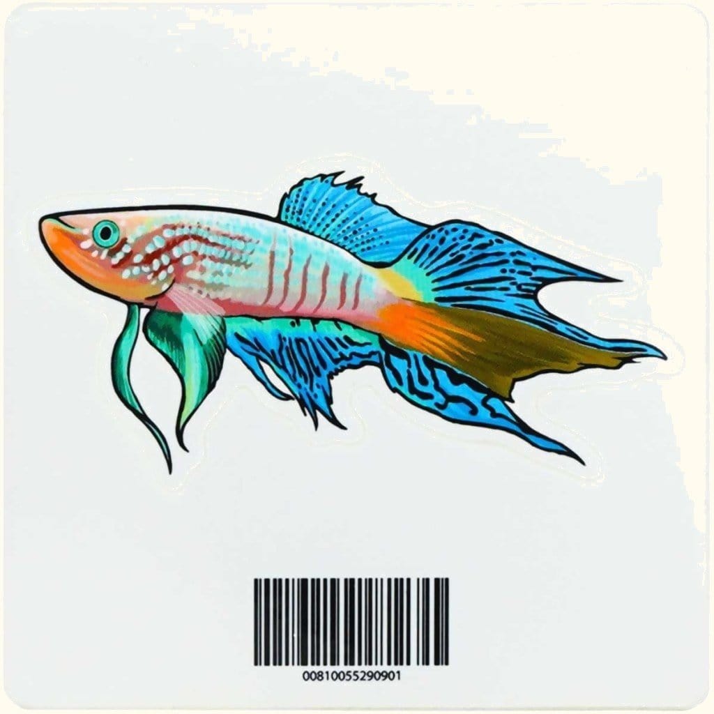 Blue Gularis Killifish Vinyl Sticker for Aquariums