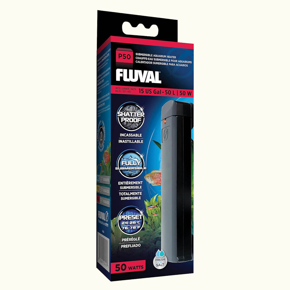 Fluval 50W Submersible Aquarium Heater
