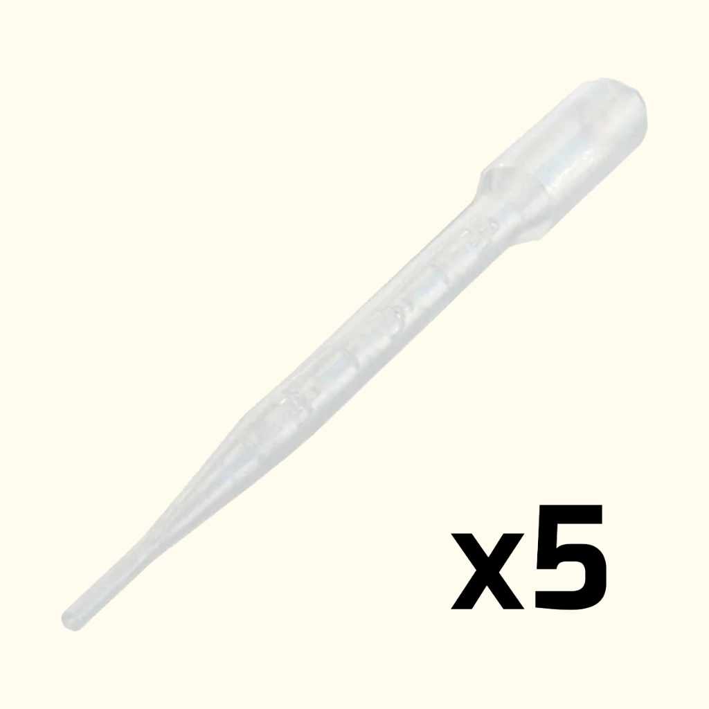 3ml Plastic Pipettes - 5 Pack for Lab Use